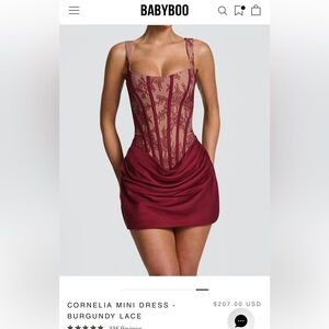 Babyboo Burgundy Lace Mini Dress